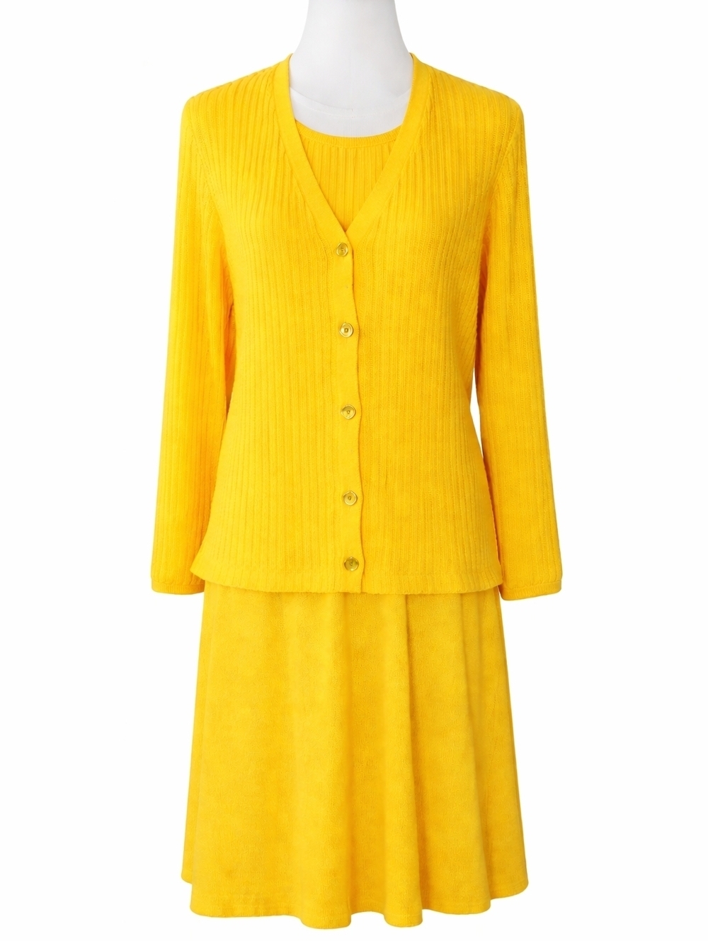 Vintage 80's Caron of Chicago Yellow Skirt… - Picture 9 of 9